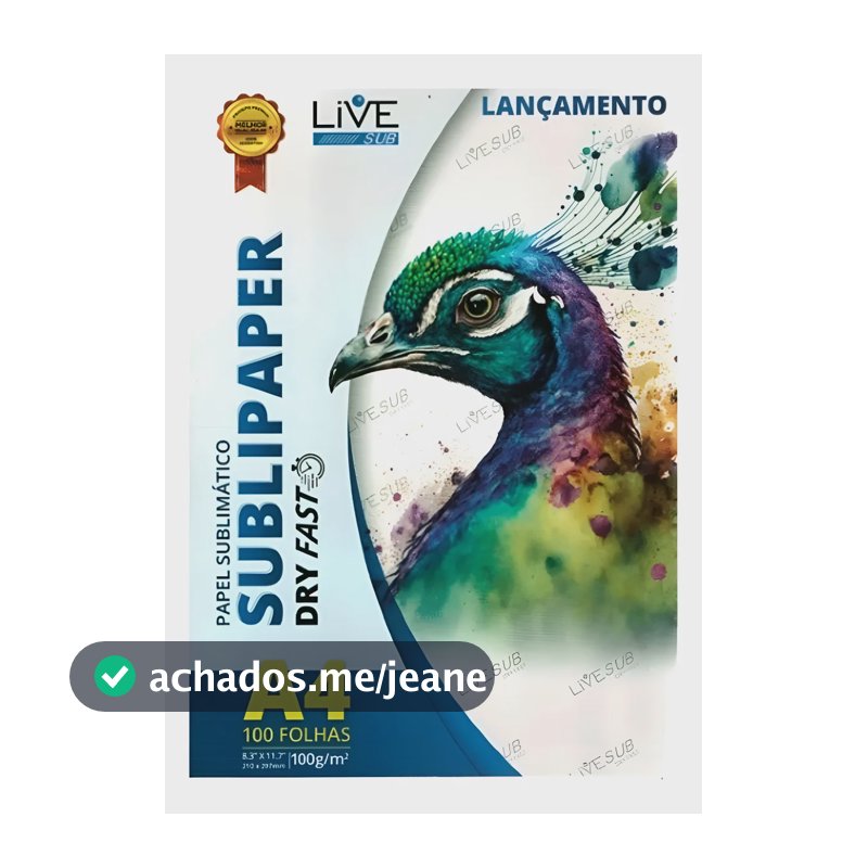 2 Pacotes Papel Sublimático A4 Livesub 100 Folhas Cada