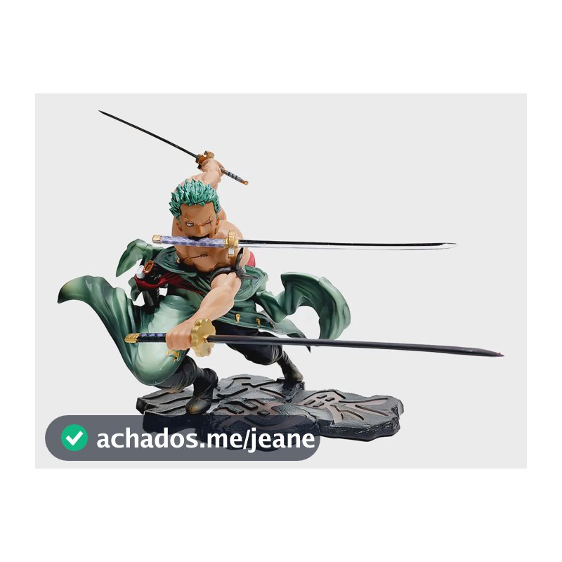 Action Figure One Piece Roronoa Zoro Três Laminas
