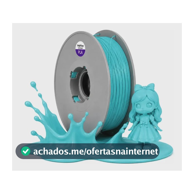 Filamento 3d Pla Polyflow 1,75mm Premium - High Speed 1kg Azul Tiffany