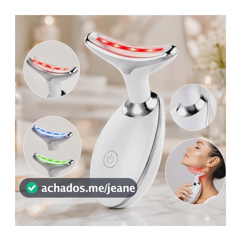 Massageador Facial Lifting Rosto Pescoço Led Vibração Skin Massageador Pescoço 127/220v