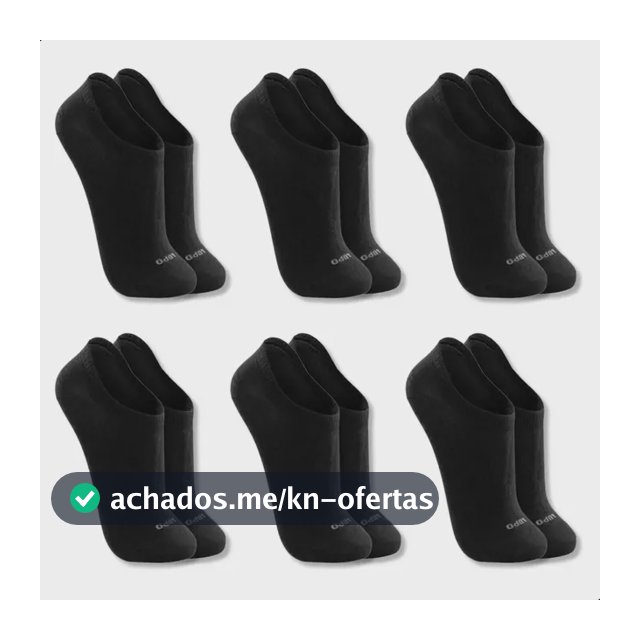 Kit 6 Pares Meias Soquete Invisível Lupo Algodão Unissex
