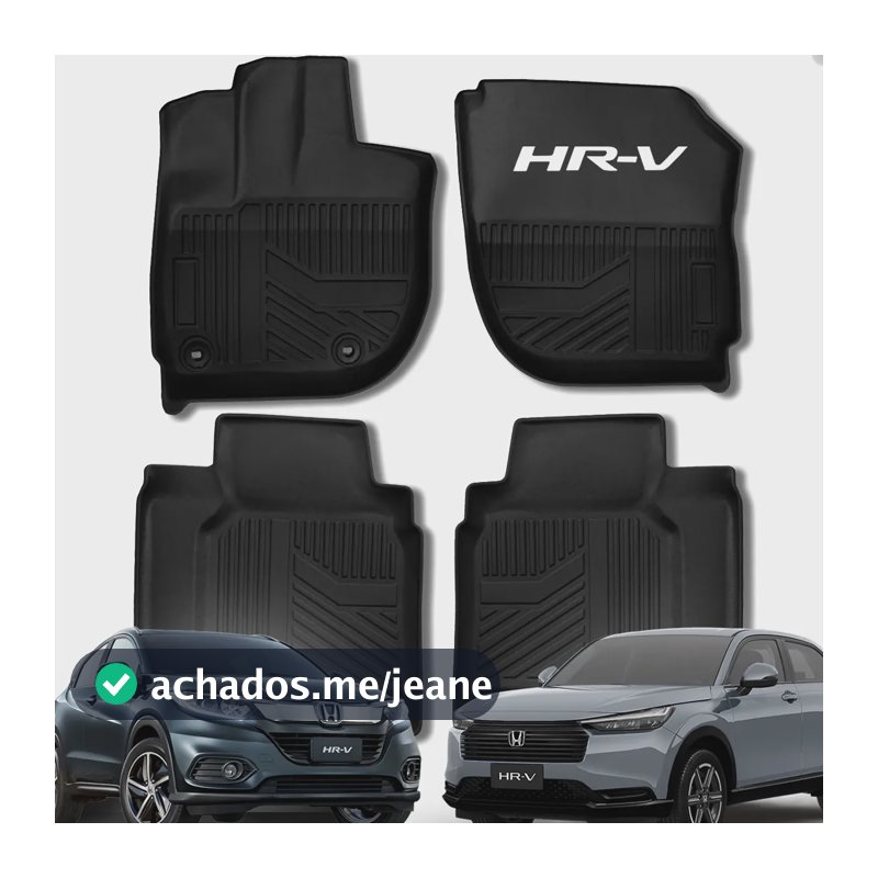 Jogo Tapete Bandeja Honda Hrv 2015 Até 2027 Borda Alta Tpe Preto