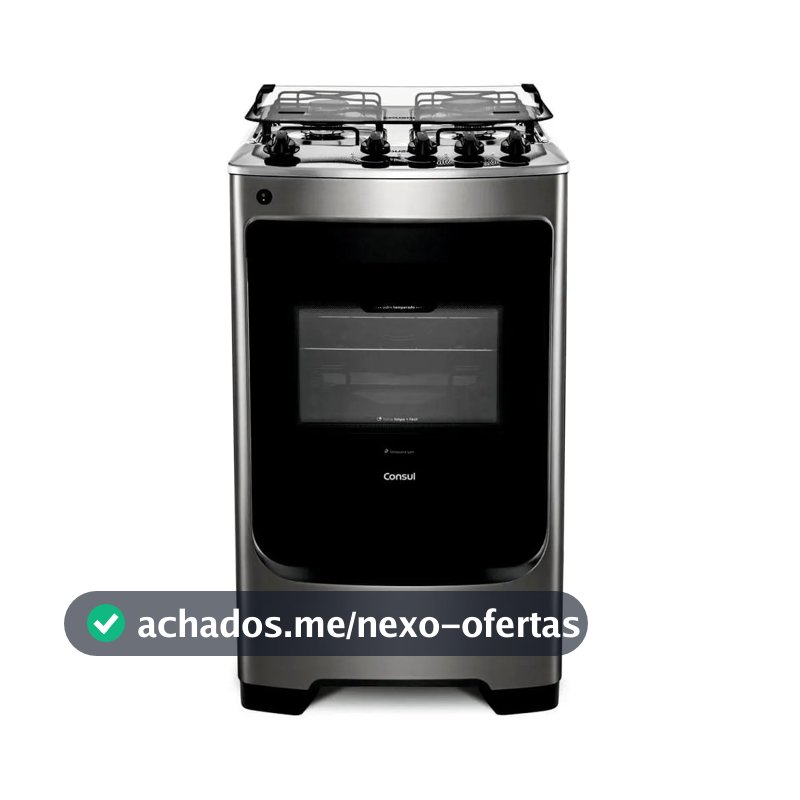 Fogão Consul CFO4NAR 4 Bocas Acendimento Aut Inox