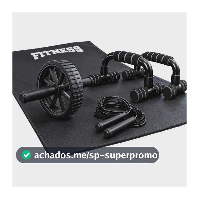 Colchonete Academia Barra Flexão Roda Abdominal Corda Pular
