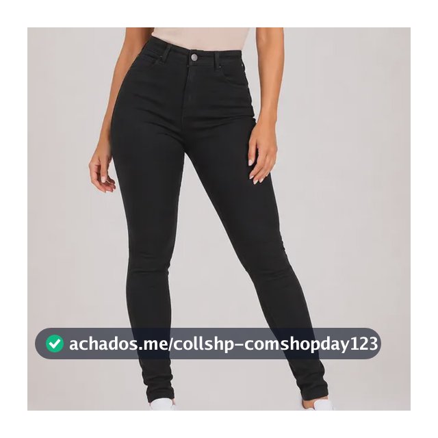 Calça Jeans Feminina Skinny Cintura Alta Lycra Empina Bumbum