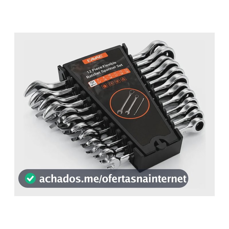 Jogo De Chave Combinada Com Catraca 12 Peças 8-19mm Cinza