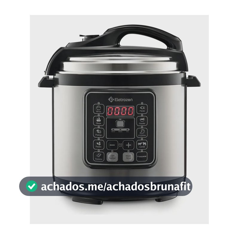 Panela de Pressão Elétrica Eletrozon 1100W de 6 Litros com Revestimento Antiaderente e Desligamento Automático Elt-808