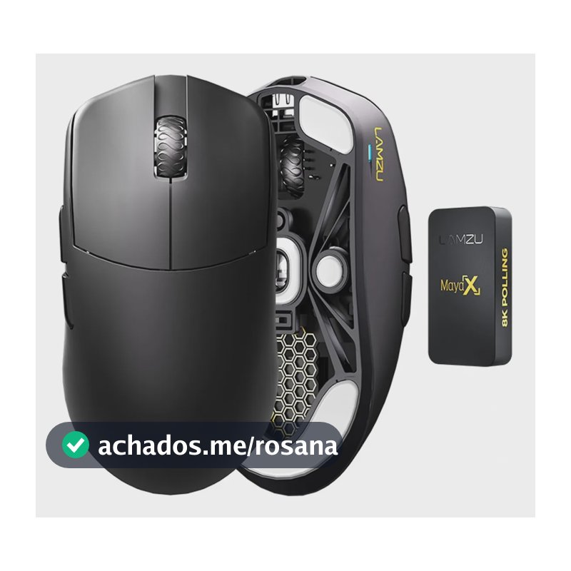 Mouse Gamer Lamzu Maya X Preto  8k Pwm3950 30000 Dpi 47g Preto