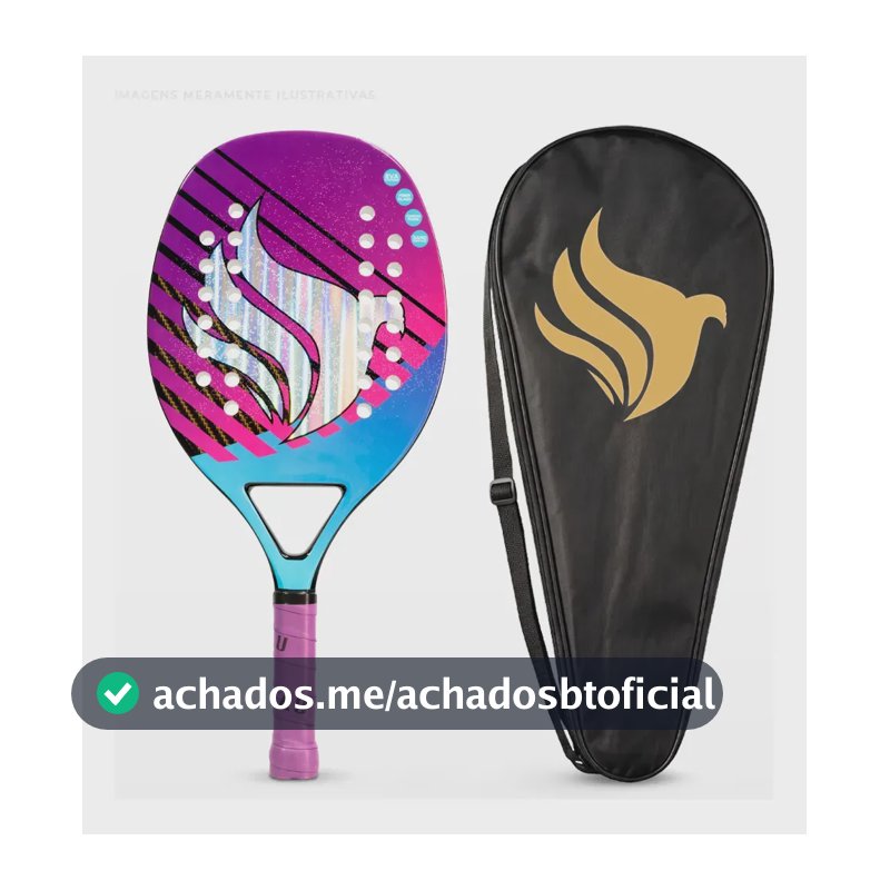 Raquete Beach Tennis Pichau Midnight Miami, Fibra de Vidro, EVA 15, 310-320g, Leve e Confortável