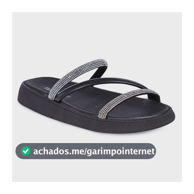 Sandalia Papete Moleca Feminina Tiras Strass Macia Original