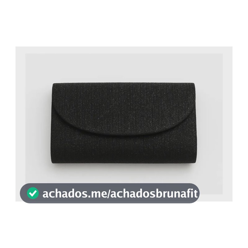 Bolsa Clutch para Festa Brilho e Glitter Feminina com Alça Removível Preta