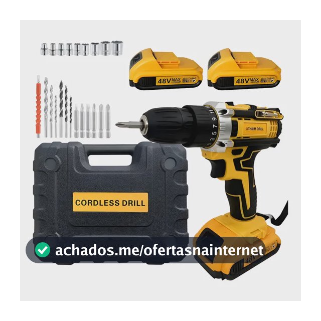 Furadeira Parafusadeira 48v Max 2 Baterias De Lítio Sem Fio