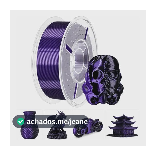 Filamento Pla Impressão 3d Silk Bicolor/tricolor 1kg--sol3d Preto/roxo