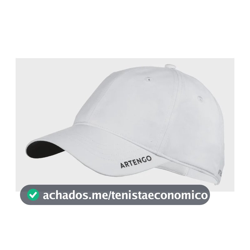 Boné Tênis Artengo TC500 Branco Tamanho Único Proteção Solar e Ajustável