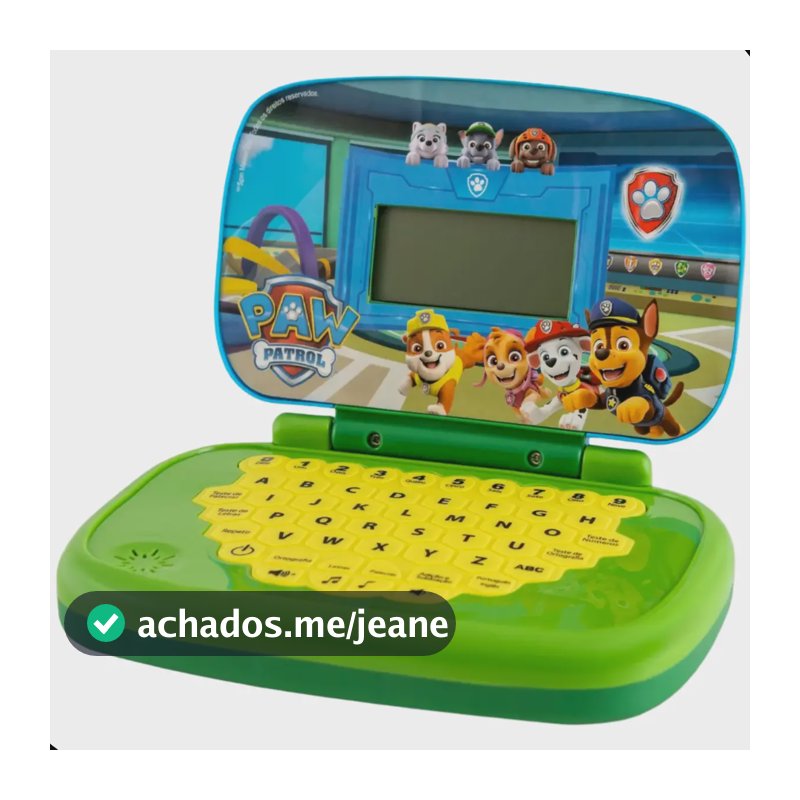 Brinquedo Laptop Infantil Paw Patrol Musical Candide Azul