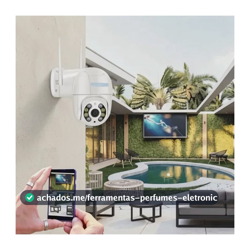 Câmera Segurança Ip Wifi A8 Prova D'água Visão Noturna Hd Branco