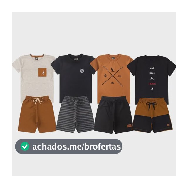 Kit 4 Peças 2 Conjuntos Roupa Infantil Menino Verão Sortido Multicolorido 6