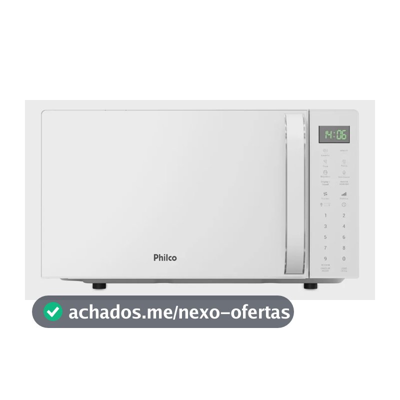 Micro-ondas Philco 20l Branco Pintura Limpa Fácil 1100w Pmo24b 127v