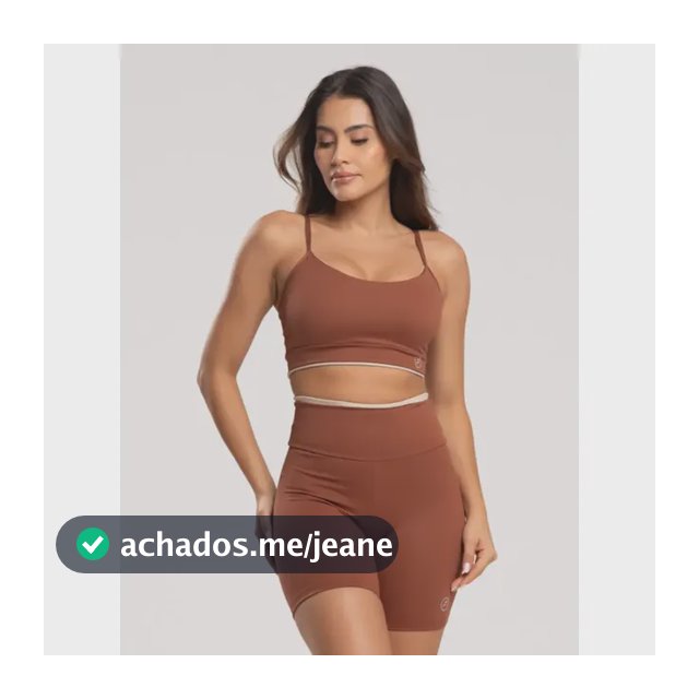 Conjunto Academia Element Poliamida Short E Top Marrom Gg