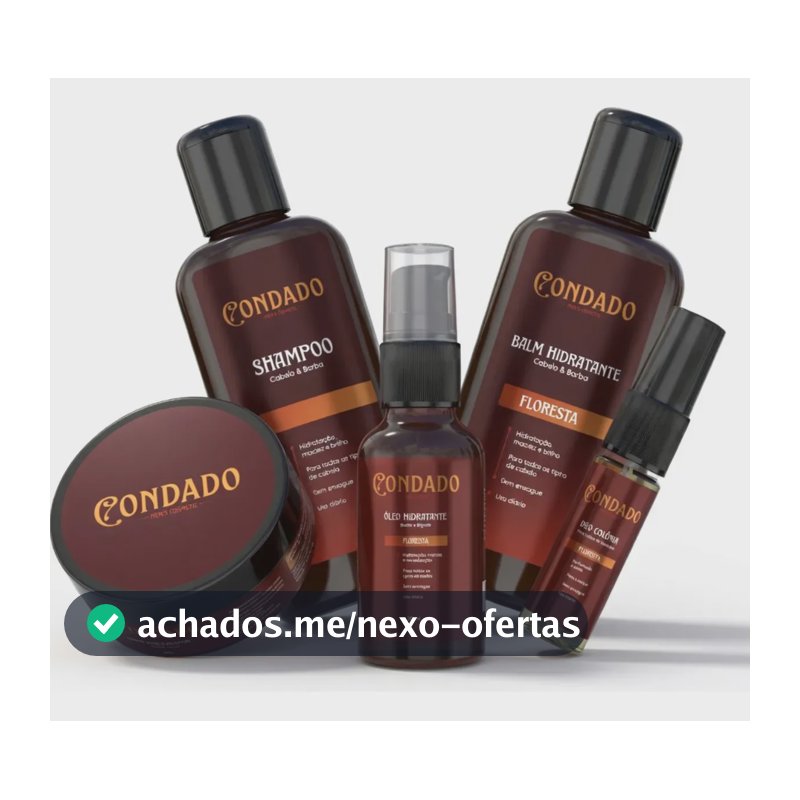 Kit Barba, Cabelo e Bigode Floresta Amadeirado Completo 5 Itens