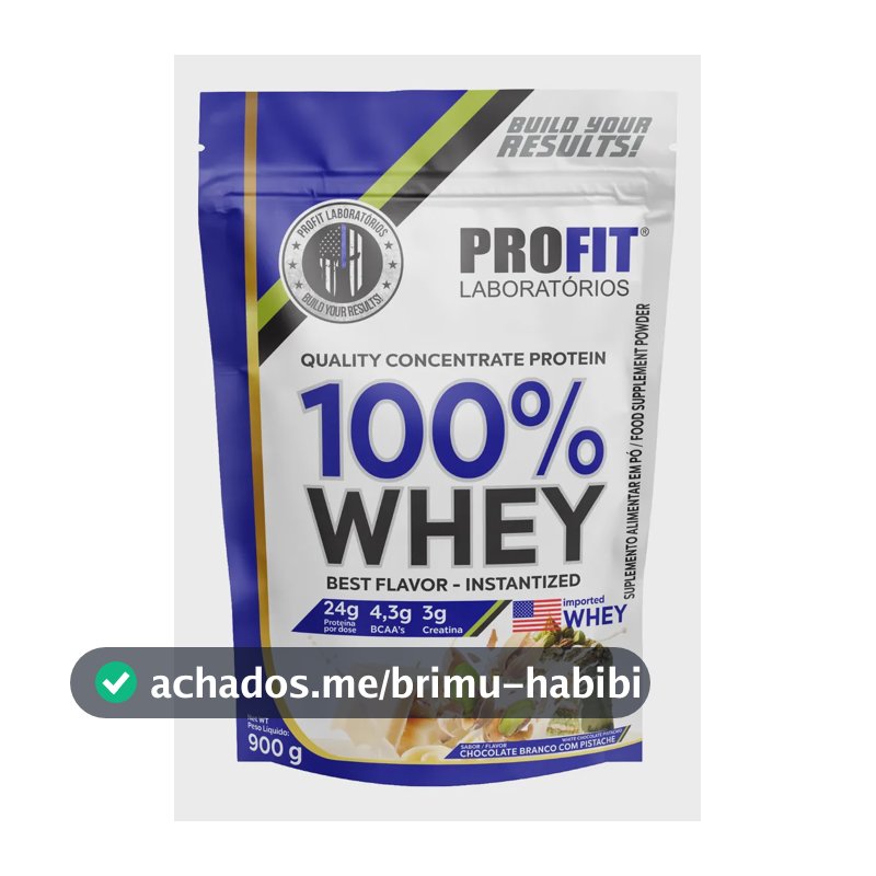 Whey protein Profit 100% Quality Concentrate em pó sabor Chocolate branco com pistache x 900g