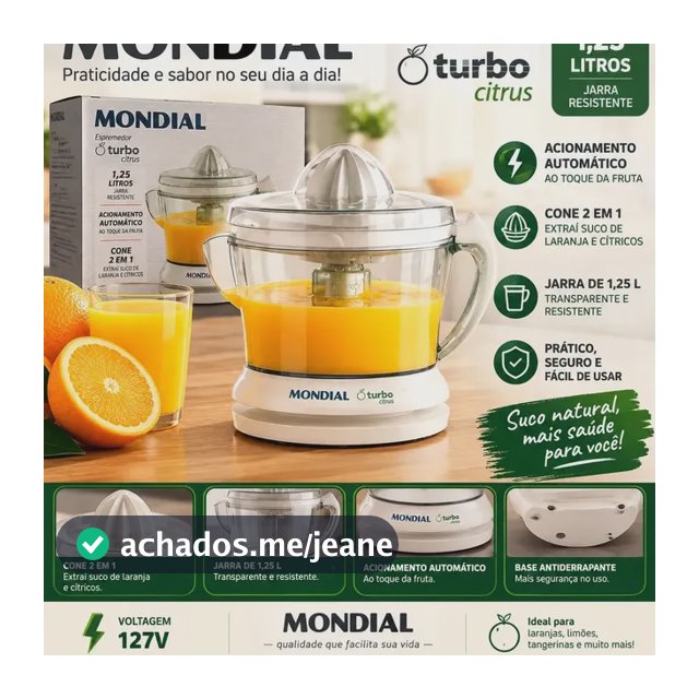 Espremedor Turbo Citrus, Mondial, 25W - E-01