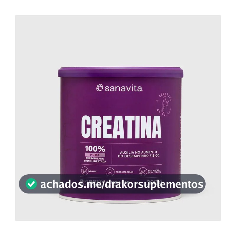 Creatina pura Sanavita Monohidratada em pó Sem sabor x 300g