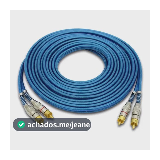 Cabo Rca 5 Metros Dupla Blindagem Cobre 5m Blindado Azul 5mm