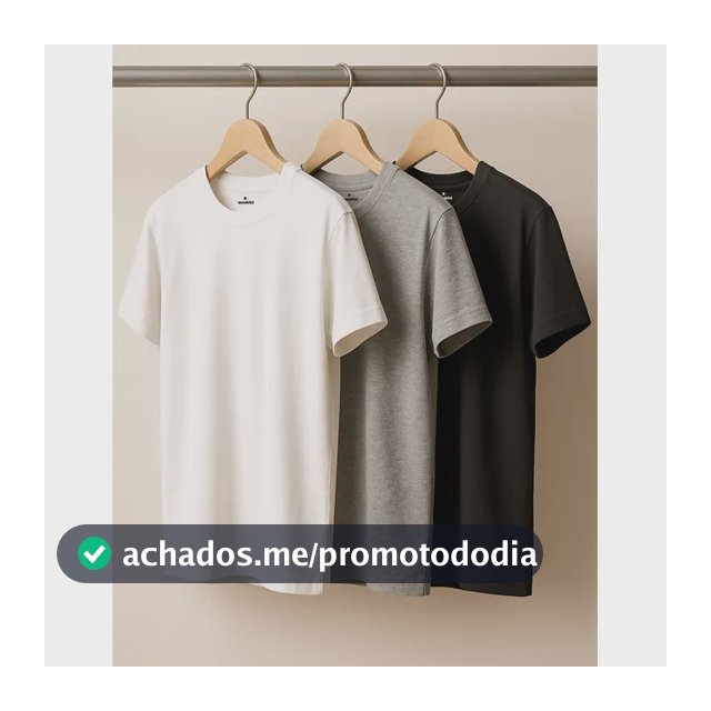 Kit 3 Camisetas Algodão Dia Dia Sandrini Básica Conforto