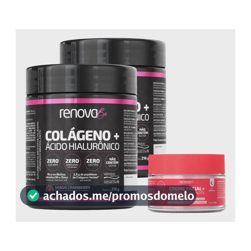 Acido hialuronico Haplex Plus Renova Be Beleza da Pele em pó sabor Cranberry x 216g 2 un