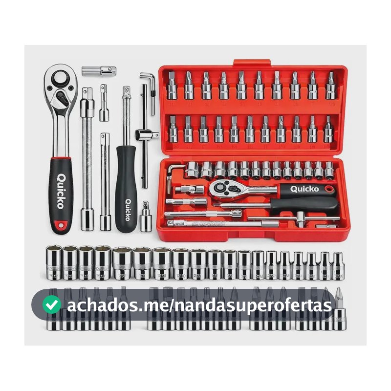 Kit Ferramentas 46 Peças Com Soquetes e Chaves Para Carro e Casa