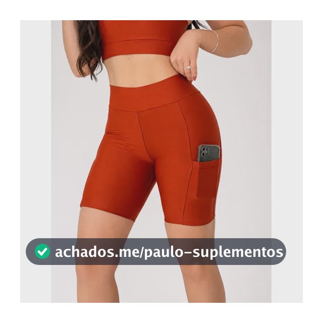 Short Feminino Fitness Suplex Com Bolso Cintura Alta Liso