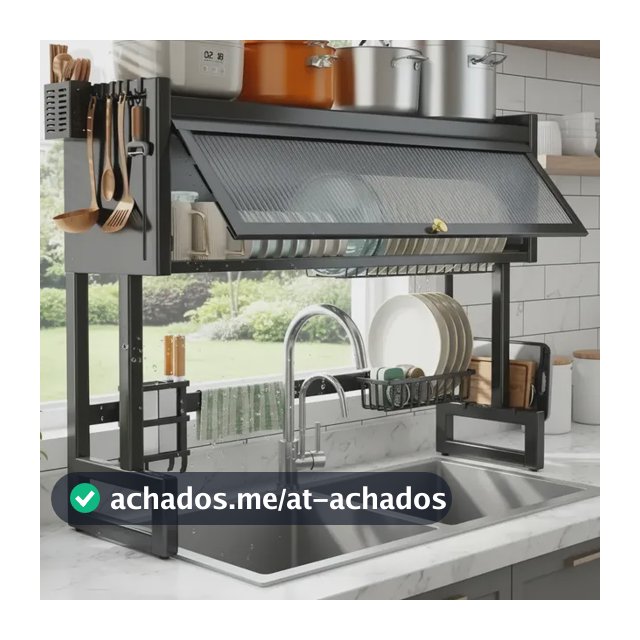 Escorredor De Louça Cozinha Pratos Organizador De Pia 65cm Preto