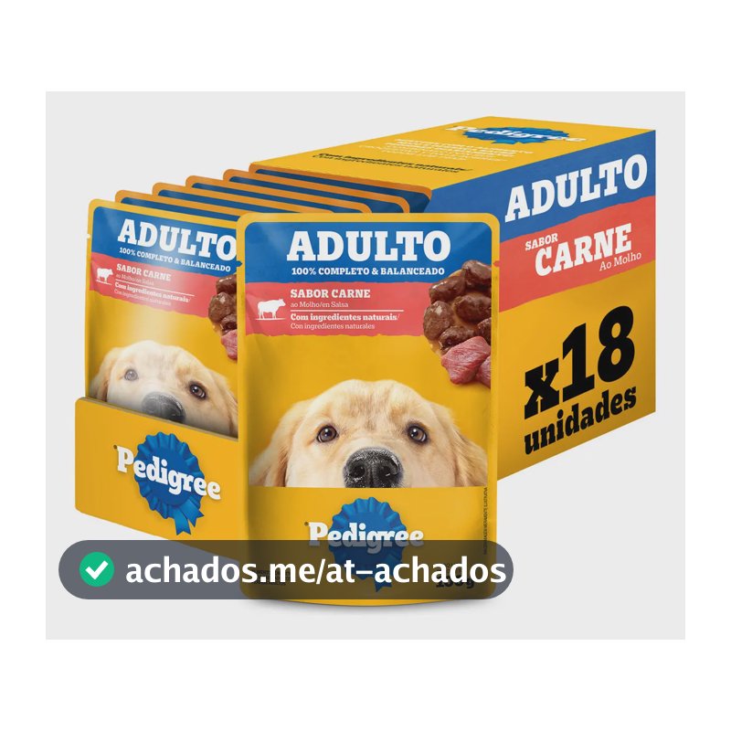Alimento Pedigree Sachê sabor carne Para Cão Adulto