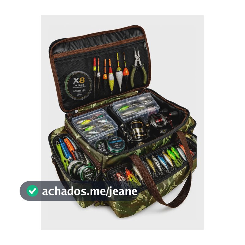 Bolsa De Pesca Grande Isca Molinete Carretilha Premium Maori Camuflado Hunter