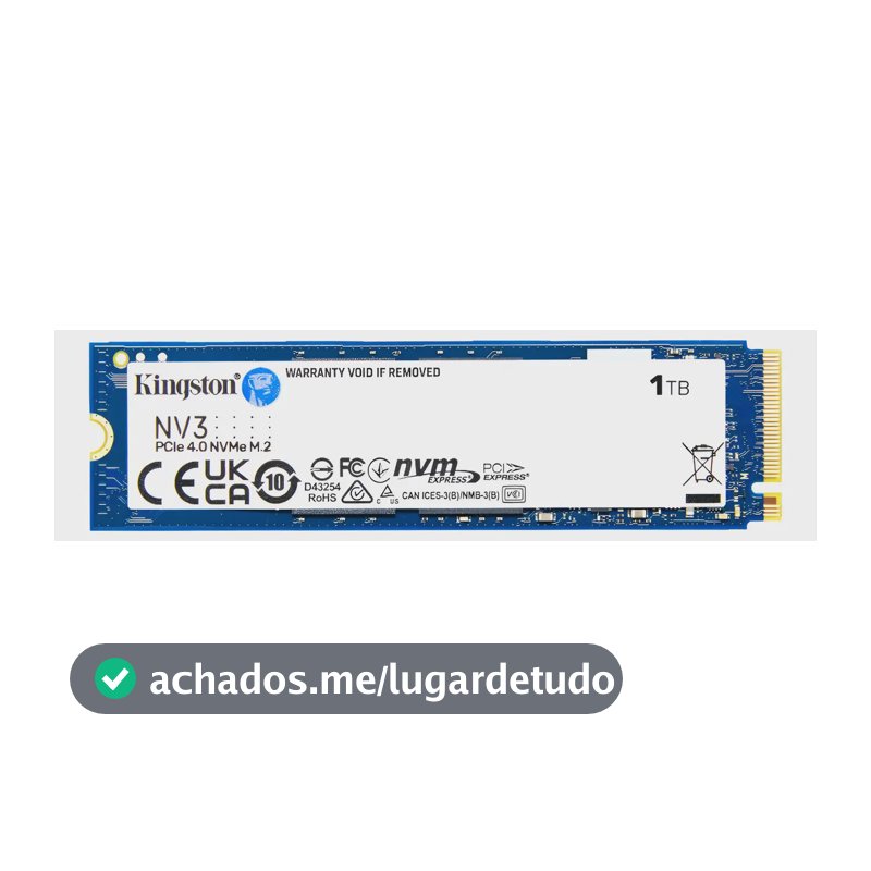 Ssd Nvme Kingston 1tb Nv3 M.2 2280 Pcie 4.0 Nf-e Cor Ssd Nvme M.2 2280 Kingston 1tb