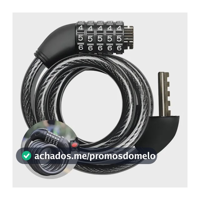 Cadeado Segredo VGM BIKES Aço Inoxidável Preto Combinação Numérica