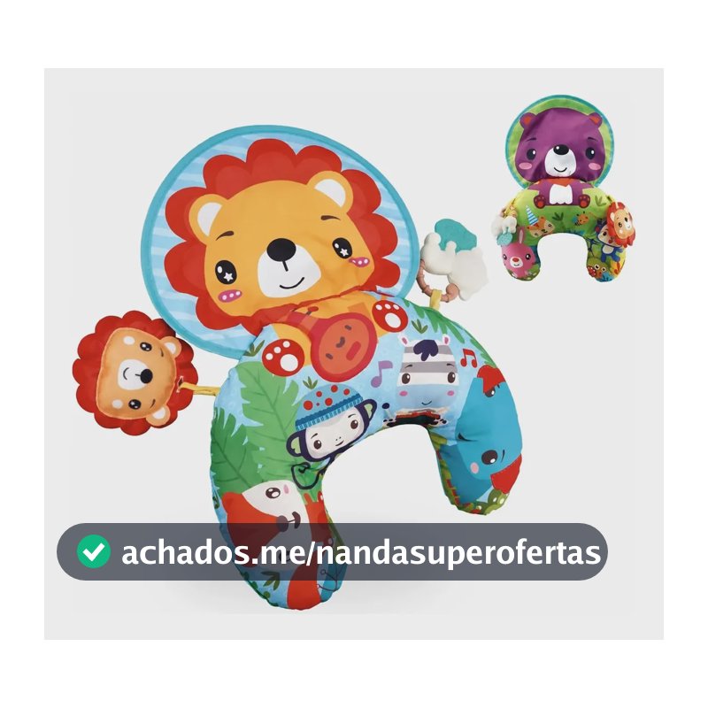 Almofada De Atividades Bebê Com Acessórios Interativos Som Leão