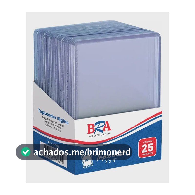 25 - Toploader Para Cards Pokemon, Magic, Lorcana Marca Bra Toploader Rígido 3 X4