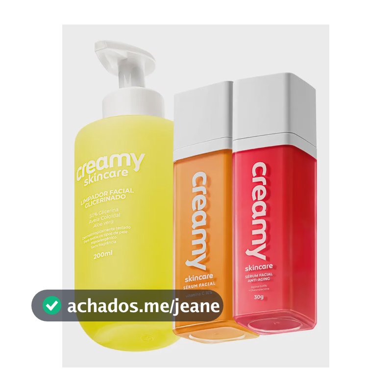 Kit Creamy Skincare Limpador Glicerinado Vitamina C Retinal