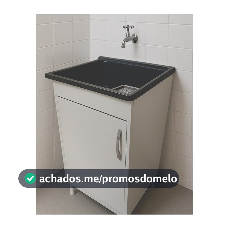 Tanque 26lt Plástico + Gabinete Mdf Para Torneira De Bancada Preto