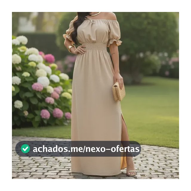 Vestido Longo Ciganinha Casual Fenda Moda Evangélica Festa