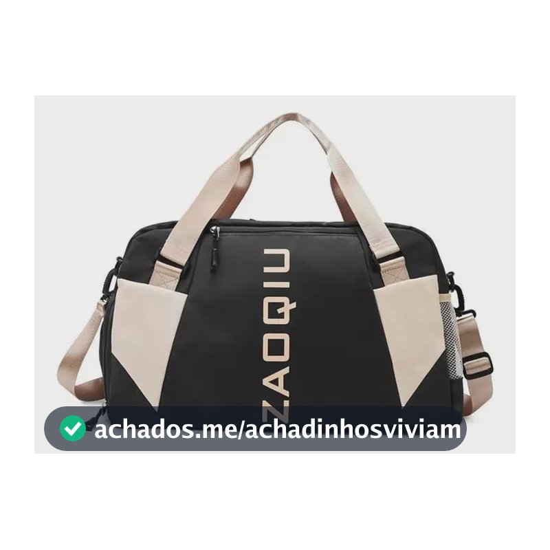 Bolsa de Viagem de Mão Grande Preta para Bordo e Academia