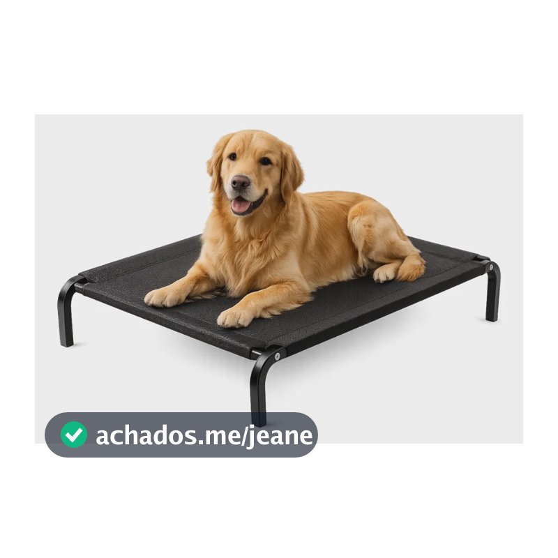 Cama Suspensa Pet 105 Cm Para Cães Grandes Tamanho G Preto Sem