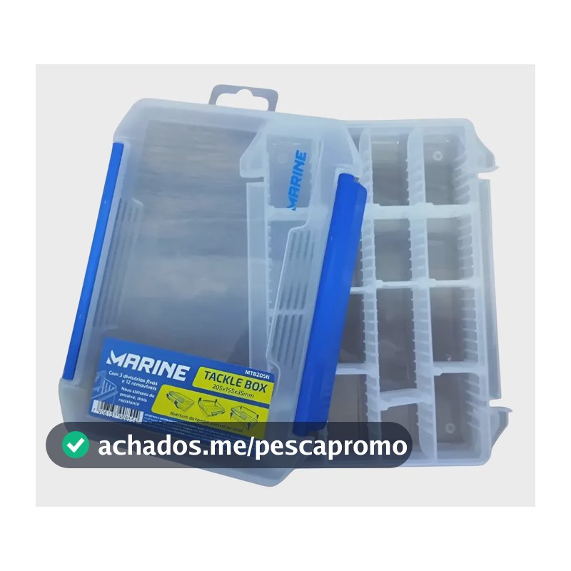 Estojo Caixa Pesca Marine Sports Mtb205n Anzol Jig Isca Arti Branco