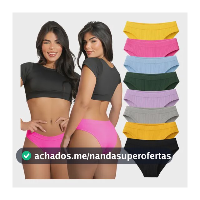 Kit 10 Calcinhas Tanga Canelada Básica