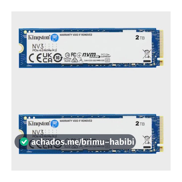 Ssd Servidor Kingston 2tb Nv3 Pcie 4.0 M.2 Nvme Snv3s/2000g Preto