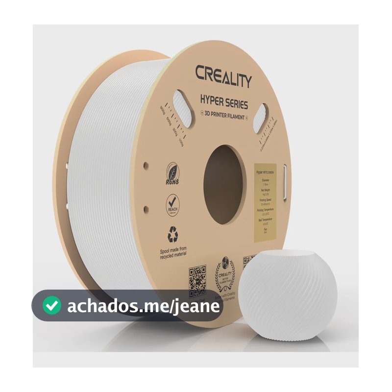 Creality Hyper Petg Filamento Para Impressoras 3d De 1.75 Mm Branco