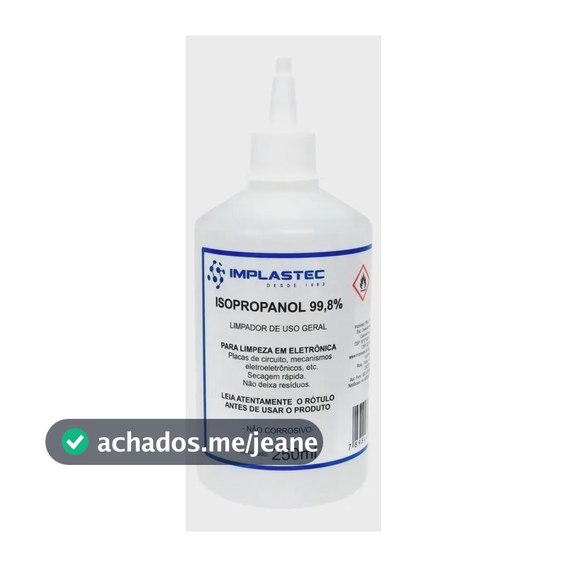 Álcool Isopopilico Limpeza Eletronica, Placas, Circuitos Cor Branco 250ml