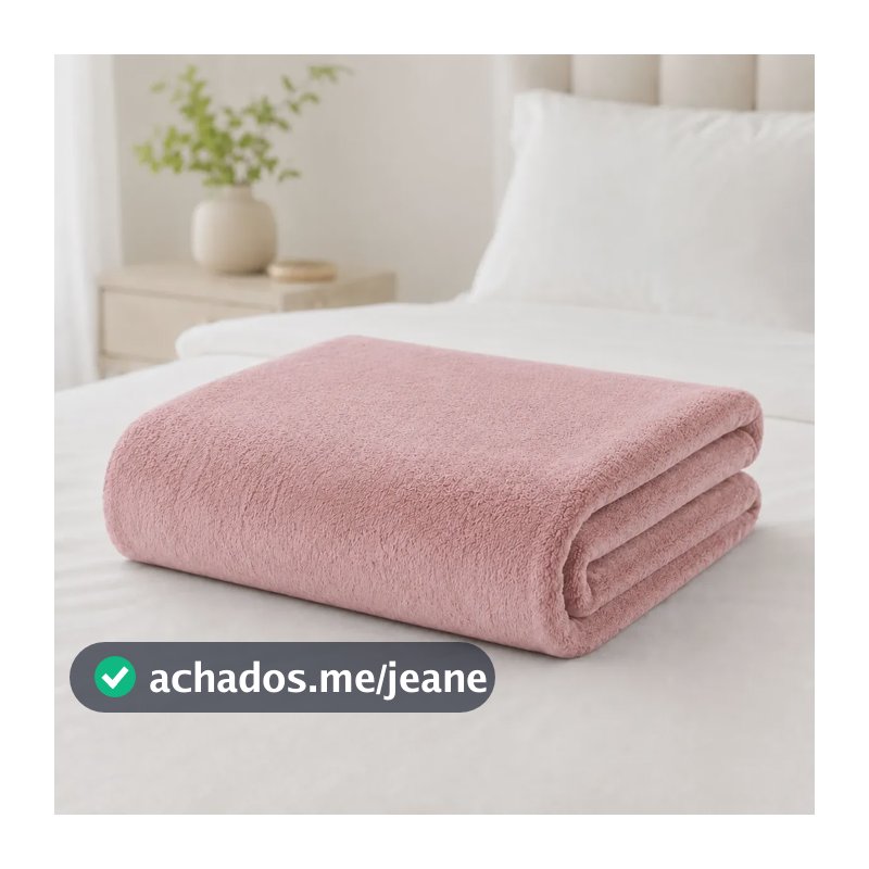 Cobertor Manta Soft Casal 1,80m X 2,00m Macio Microfibra Liso 600 G Rosa-claro